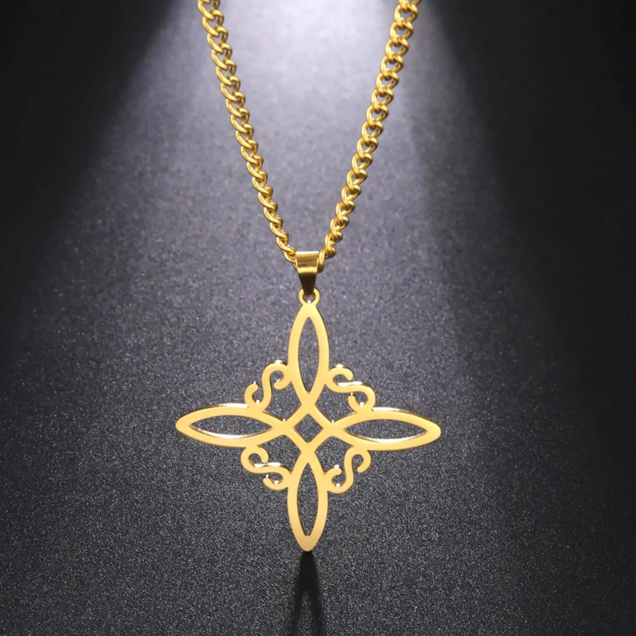 

Dawapara волшебный узел Wiccan ожерелье ведьмы узел языческий символ кулон Защита Амулет из нержавеющей стали ювелирные изделия