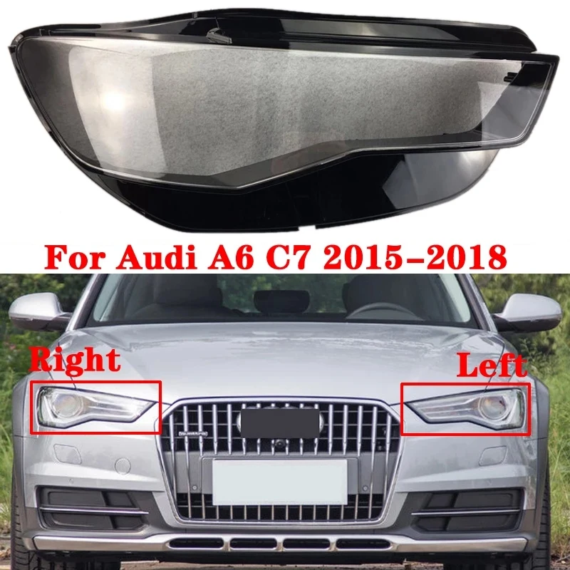 

Car Front Right Headlamp Cover Transparent Lampshade Headlight Cover Shell Mask Lens for-Audi A6 A6L C7 2015-2018