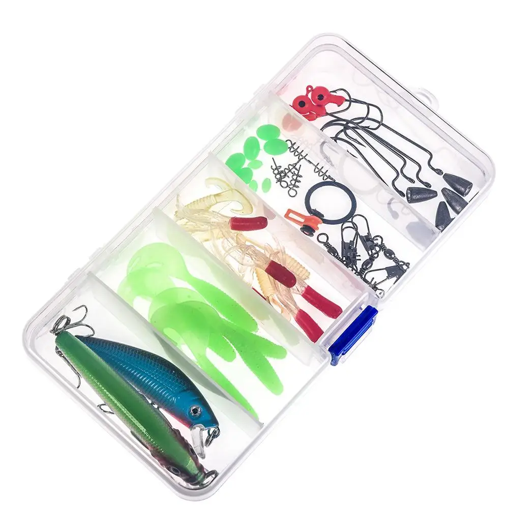 

52pcs Lure Bait Set With Packing Box Fishing Accessories Vivid Color Hard Bait For Sea Fishing Artificial Colorful Baits Set