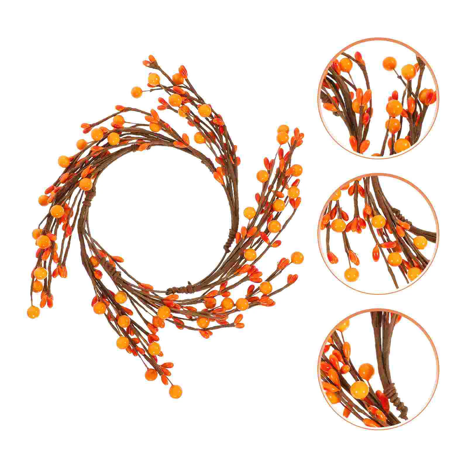

Wreath Rings Berry Wreaths Ring Fall Christmas Thanksgiving Mini Artificial Holder Napkin Pillar Table Autumn Decorative