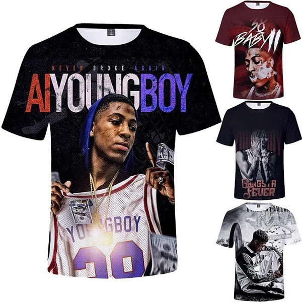 

American singer Young Boy 3D Printed T Shirt Men Women Fashion hip-hop Streetwear Tops Men's Casual Short Sleeves Tees Tops