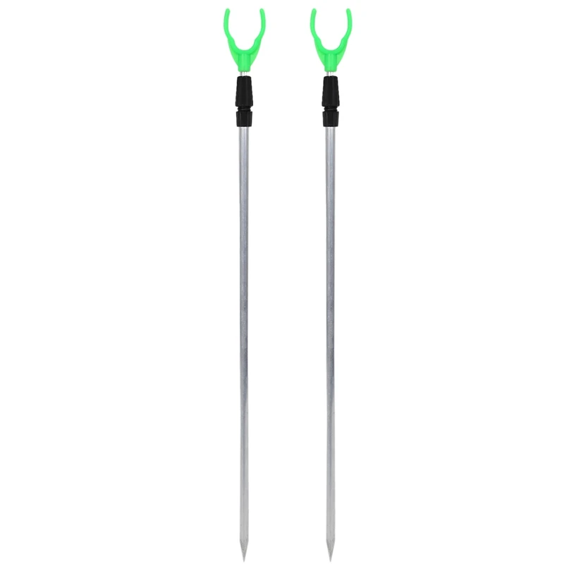 

2X Adjustable Metal Fishing Rod Pole Holder Rack Stand