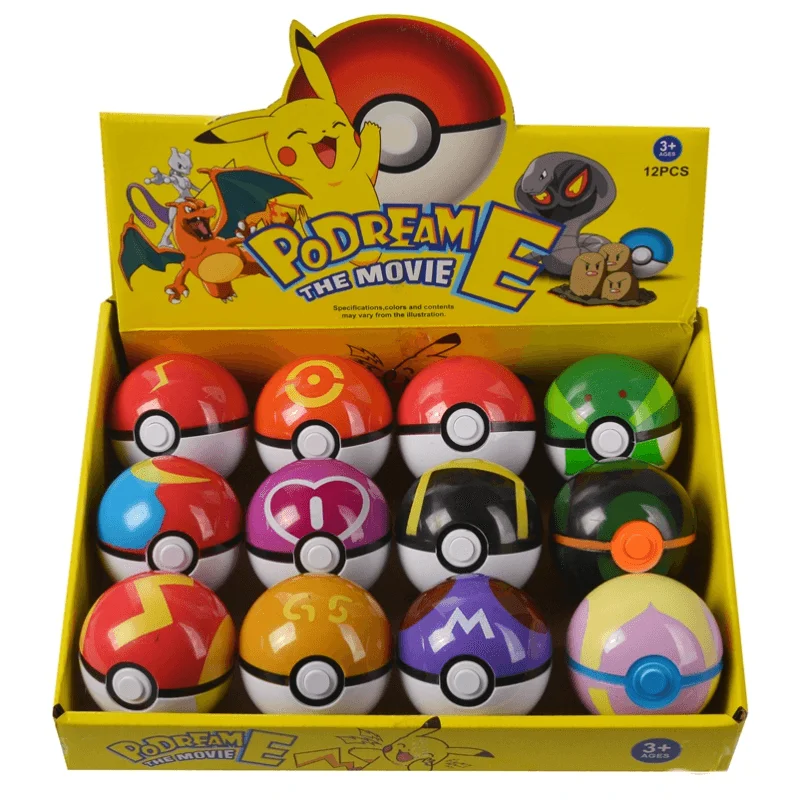 

New 12Pcs/Set Pokemon Kawaii Pikachu Action Figures Poké Ball Go Game Model Anime Figure Model Toys For Children's Birthday Gift
