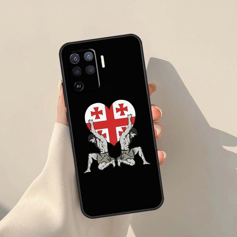 Фото Чехол с флагом Грузии для Oppo A94 A74 A54 A60 A80 A40 A18 A38 A58 A78 A98 A96 A76 A16 A15 A17 A57 A77 A5 Pro №3