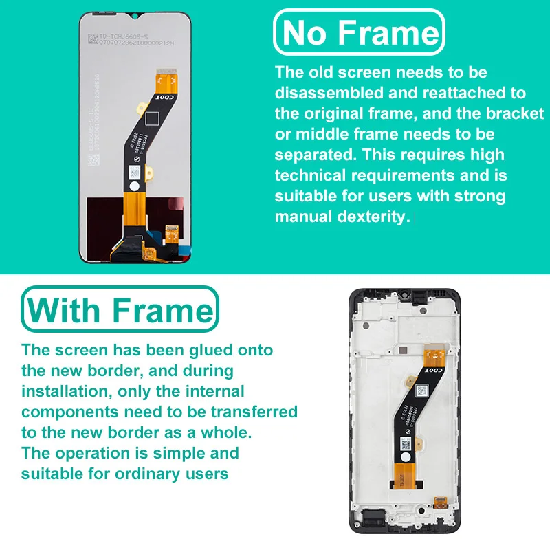 Фото Для Tecno Spark 6 7 8 9 ЖК-дисплей с сенсорным экраном в сборе для Spark 10 с рамкой, замена ЖК-дисплея для Spark 20 30 LCD №2