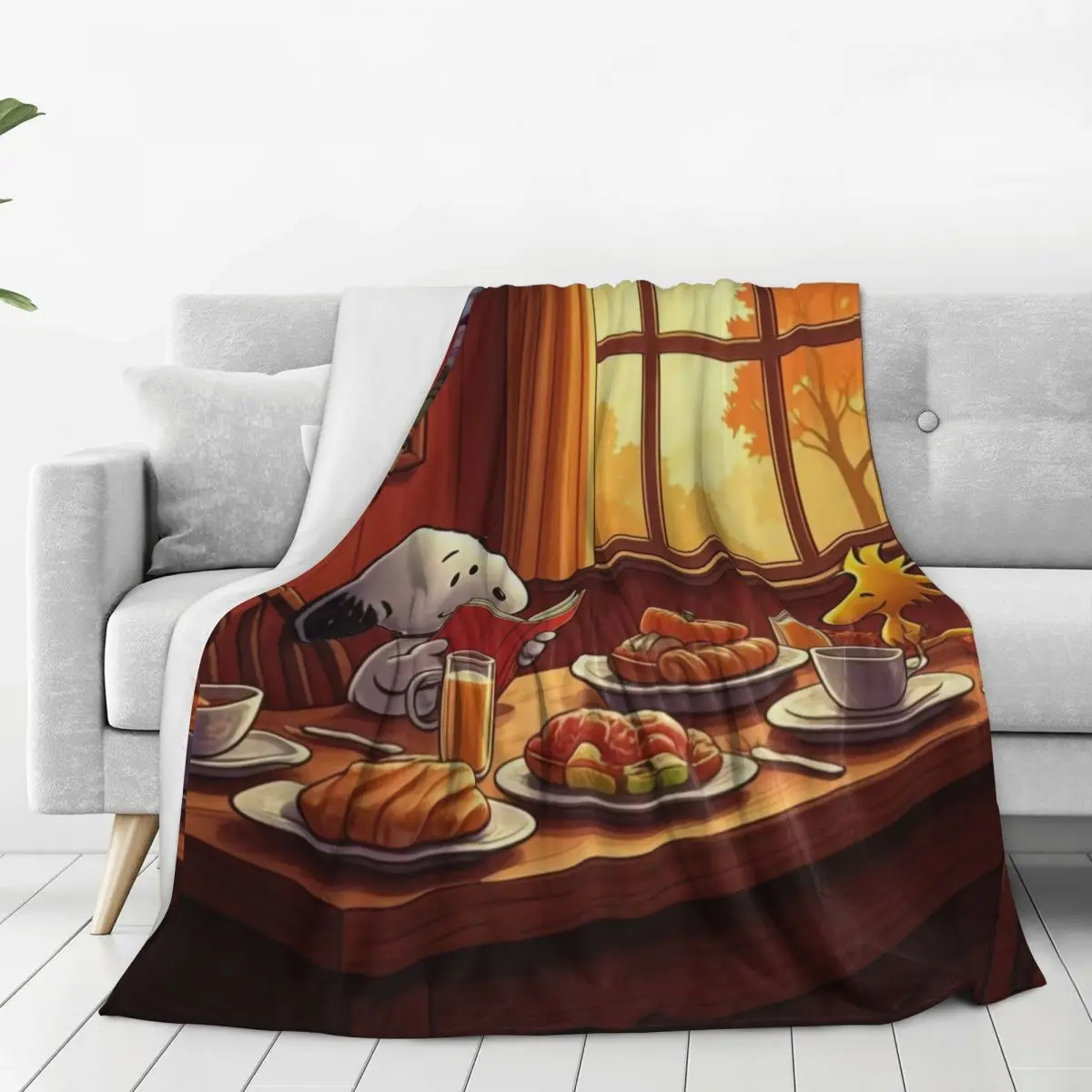 Snoppy Leisure Life Мягкое теплое одеяло Плюшевое для пикника Графический диван Стул