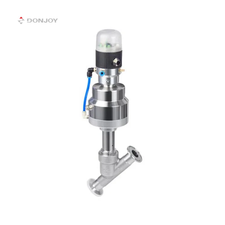 

DONJOY sanitary high quality pneumatic angle seat valve steal head stainless steel angle seat valve