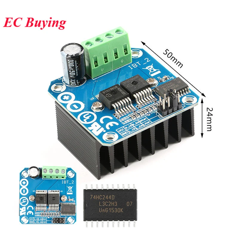 Двойной модуль двигателя высокой мощности BTS7960/BTN7960 43A H-bridge/diy смарт-диагностика тока автомобиля 74HC244D SOIC-20