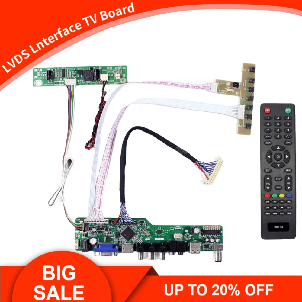

New TV56 Kit M215HW02 V0 M215HGE-L10 M270HW02 T215HVN01.0 TV+HDMI+VGA+AV+USB LCD LED Screen Controller Board