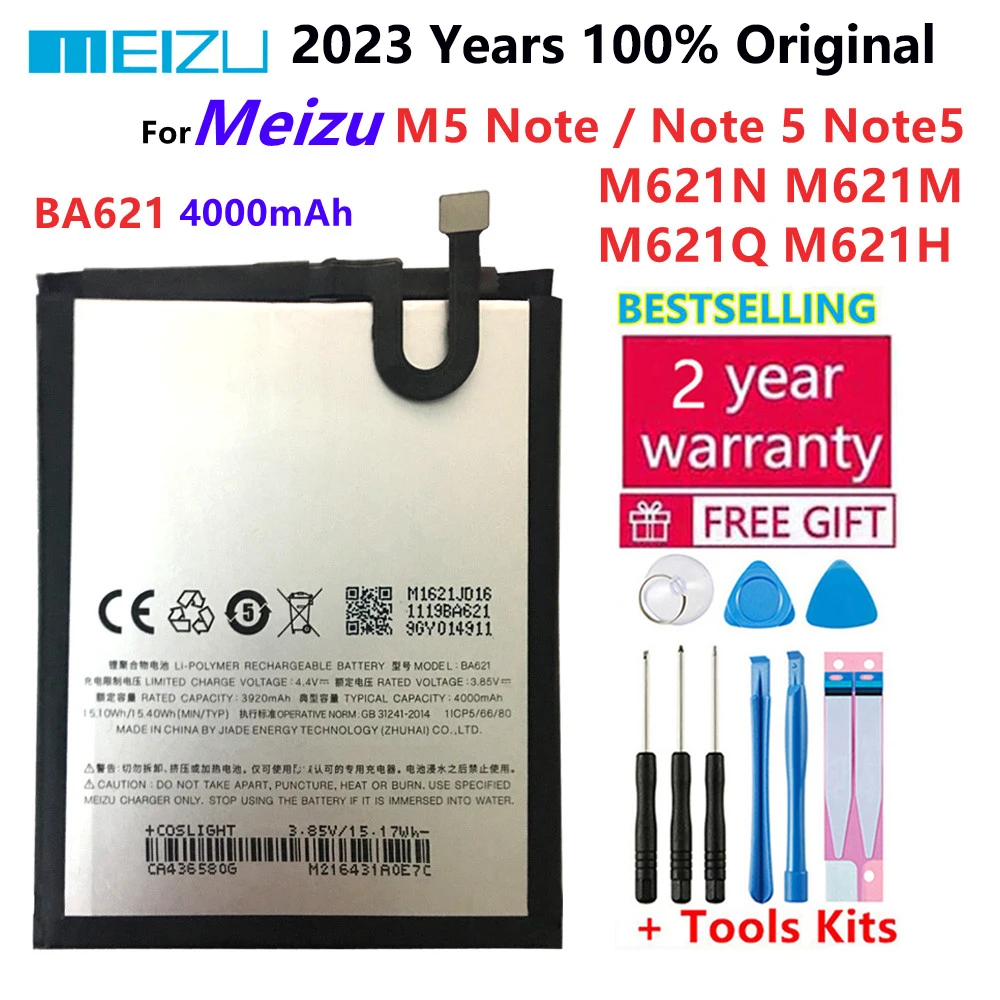 

100% Original Mobile Phone Replacement BA621 Battery For Meizu M5 Note / Note 5 Note5 M621N M621M M621Q M621H Batteries Bateria