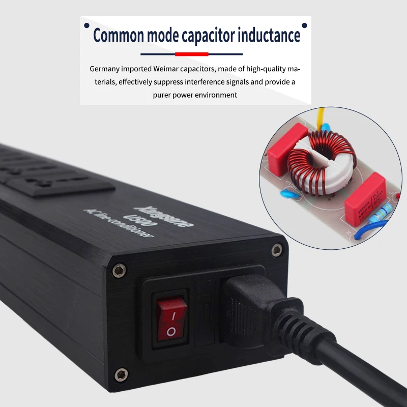 Фильтры питания hifi черный/серебристый разъем штепсельная розетка для очистки