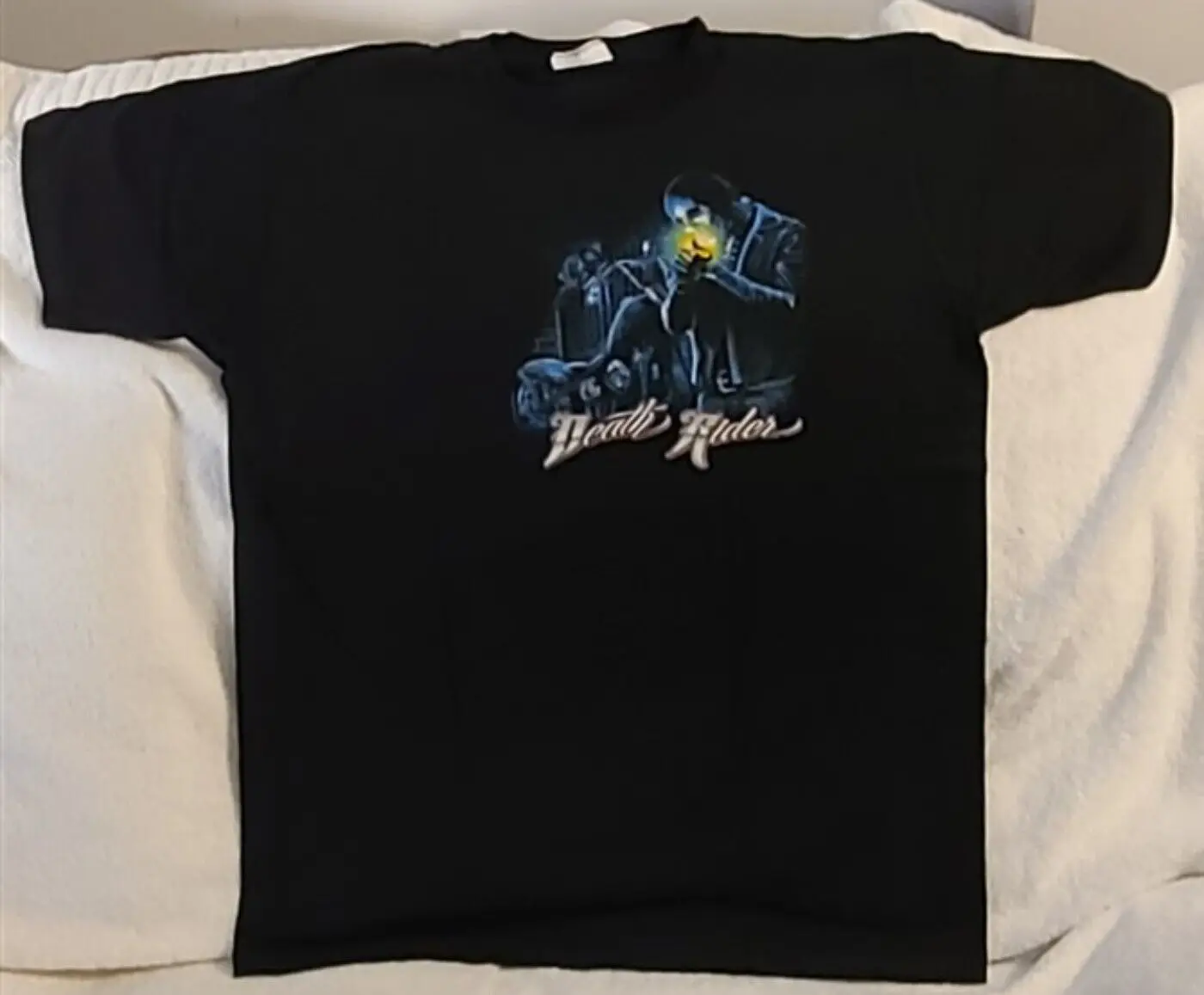 ФУТБОЛКА СКЕЛЕТОН ЧЕРЕП БАЙКЕР МОТОЦИКЛ GRIM REAPER SCYTHE DEATH RIDER GARGOYLE