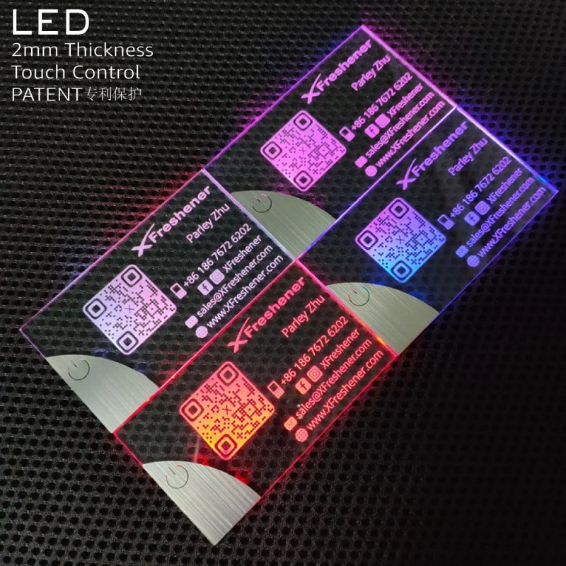 

custom design 4 NEW 2022 Luxury LED Credit Card Business Card Acrylic Light up Business Design Logo LED business card