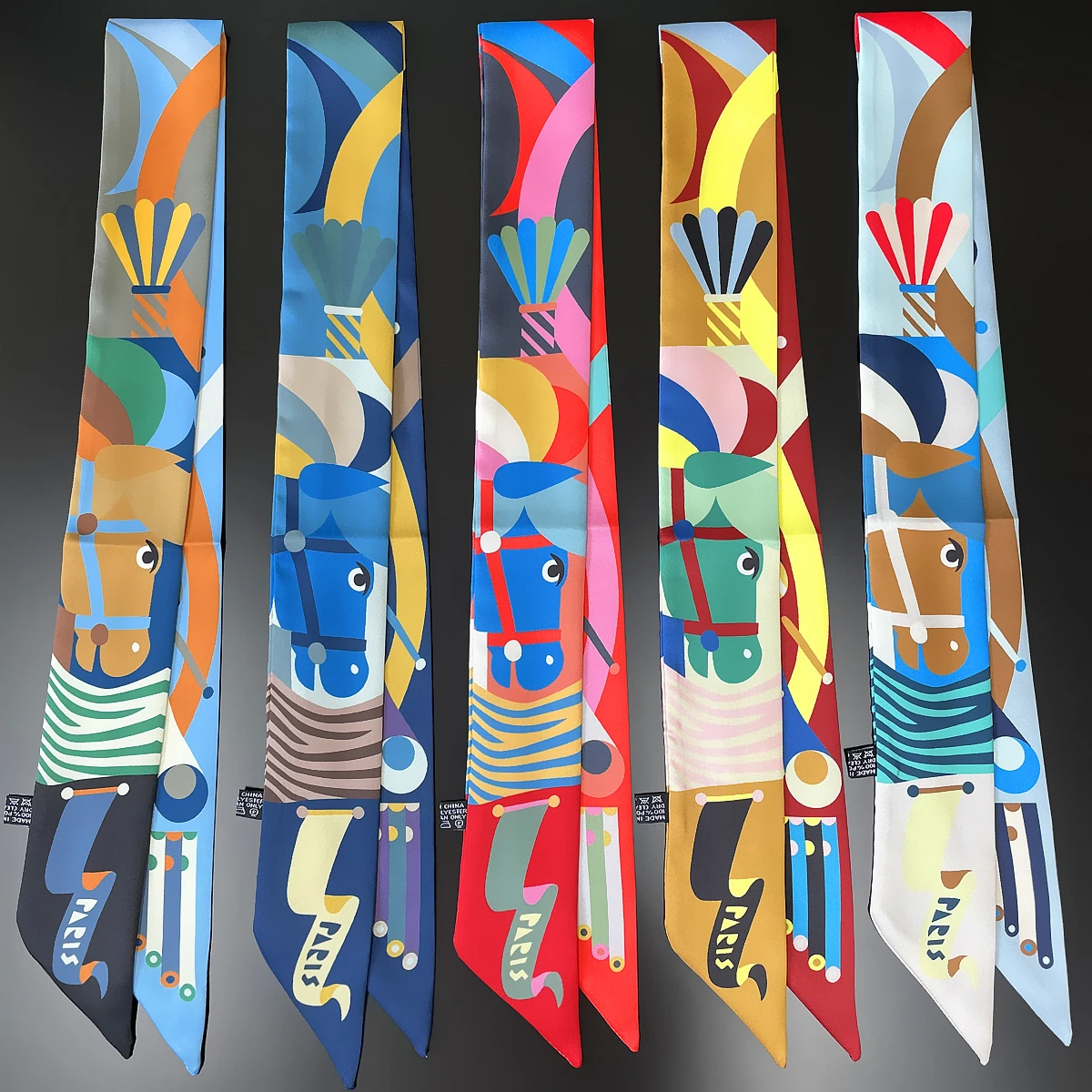 Брендовый дизайнерский цветной шелковый шарф в виде головы лошади, роскошный шарф для женщин, облегающая сумка, шарфы, шейный платок, модная повязка на голову Брендовый дизайнерский цветной шелковый шарф в виде головы лошади, роскошный шарф для женщин, облегающая сумка, шарфы, шейный платок, модная повязка на голову