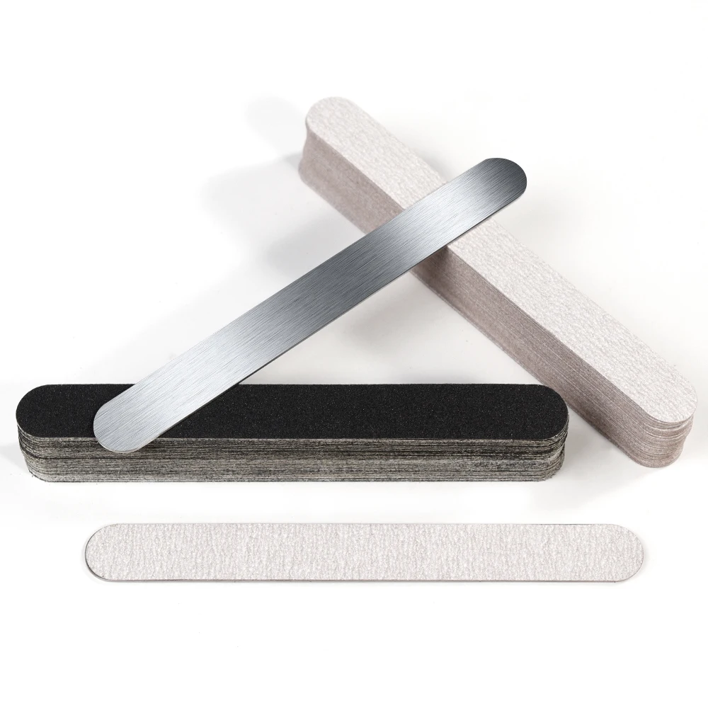 Съемная пилка для ногтей из наждачной бумаги с ручкой нержавеющей стали