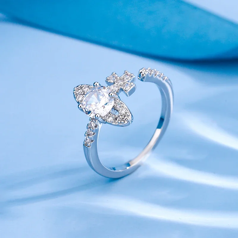 Новинка роскошное блестящее женское Открытое кольцо в виде планеты с