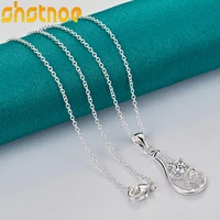 925 sterling silver 16 30 inch chain aaa zircon water drop pendant necklace for women engagement wedding fashion charm jewelry