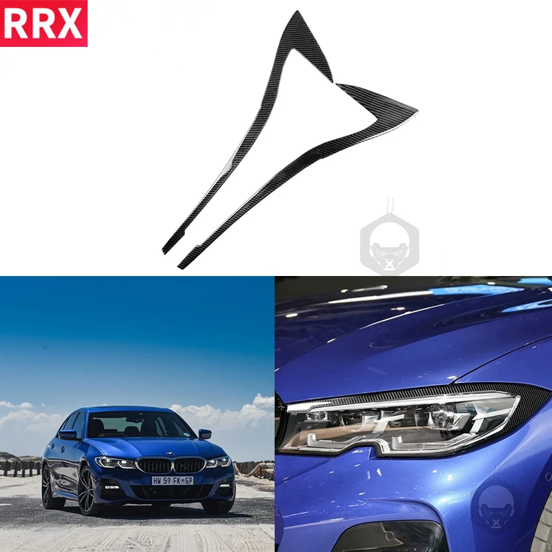 

RRX для BMW G20 G28 2019-2021 внутренняя Автомобильная фара из углеродного волокна Защитная крышка для бровей Стикеры для отделки автомобильные аксес...