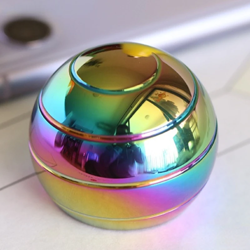 Colorful Rotating Round Ball Desk Toy Metal Finger Gyroscope 40mm 45mm 55mm Spinner Adult Gift Office Stress Relief Spinning TOP