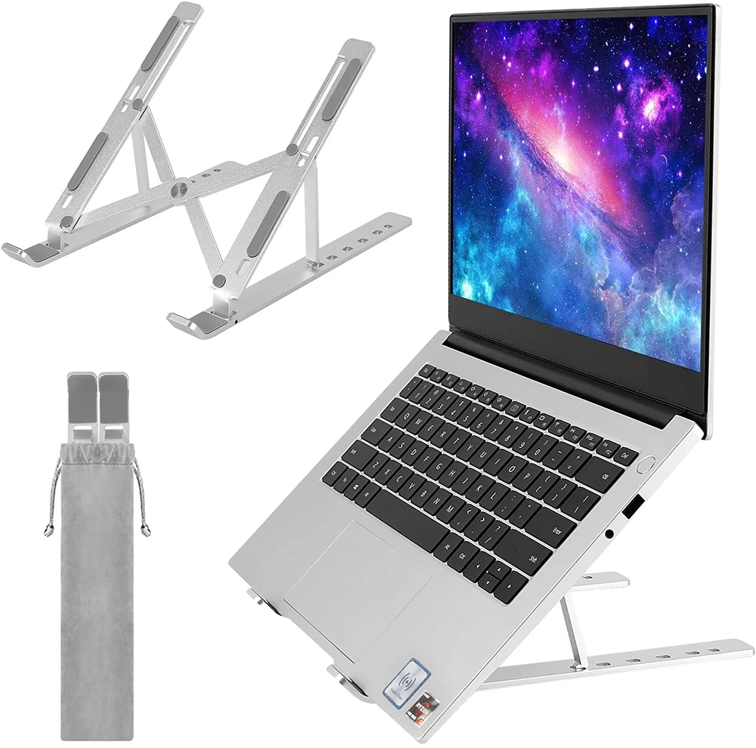 

Portable Laptop Stand for Desk, Adjustable Aluminum Laptop Holder Riser Computer Stand, Foldable Notebook Stand