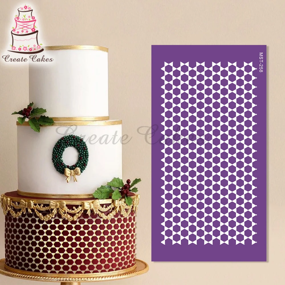 

Honeycomb Cake Stencil Flower Lace Mesh Stencils For Wedding Cake Border Stencils Fondant Mould Cake Decorating Tool Cake Mold