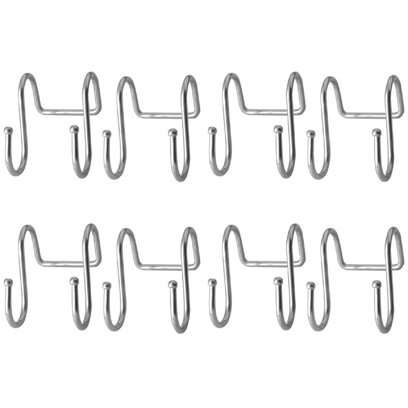 

Premium 8 Pack Dual S Shaped Hooks Stainless Steel Home Office Bath Coat Caps Towel Hanger (8 Pack)
