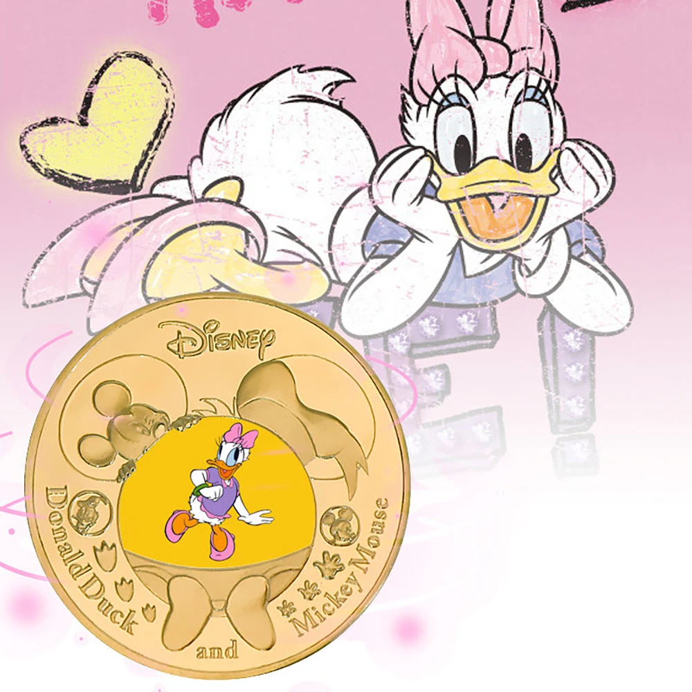 Монеты из мультфильма Микки Маус и Дональд Дак с золотым покрытием для детей