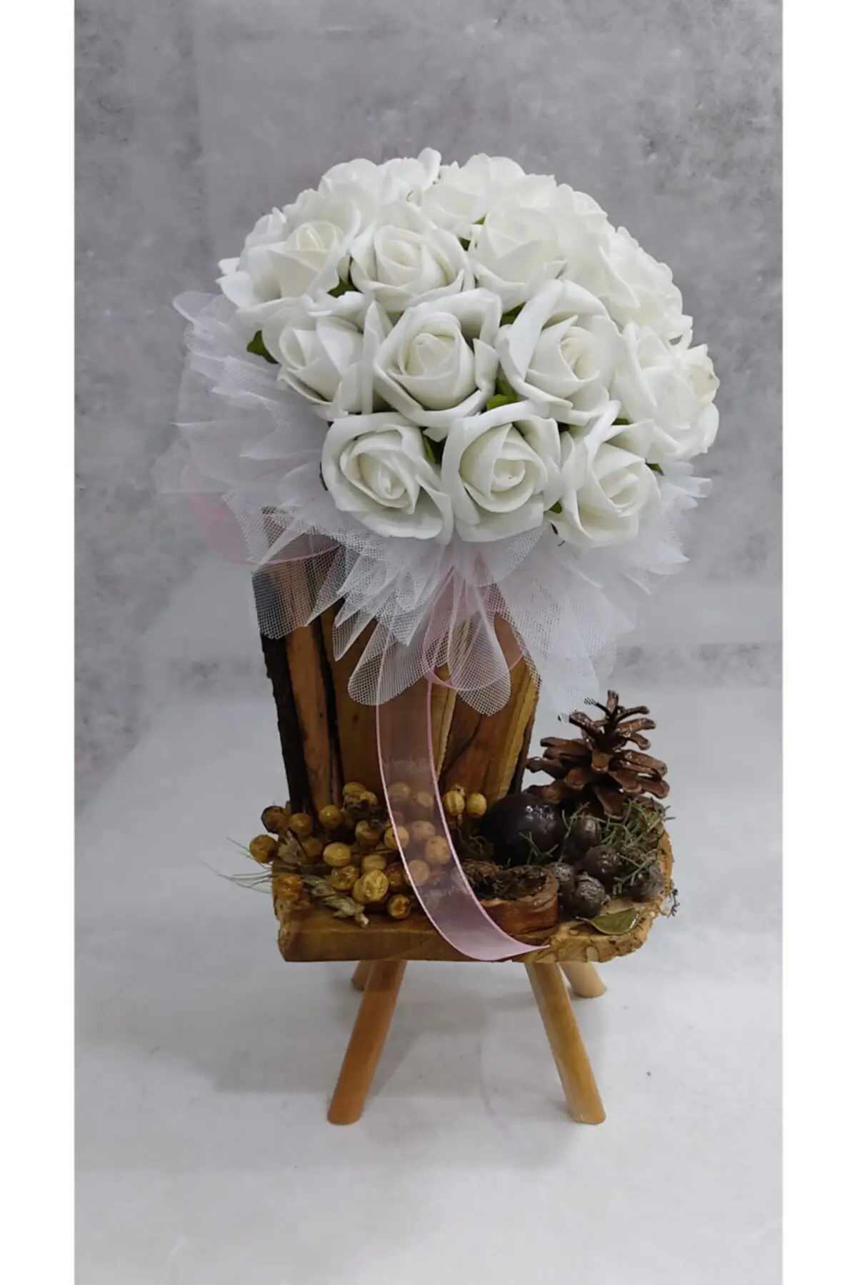 

Bridal Accessories Beautiful White Bridal Hand Bouquet With Latex Roses Wedding Handmade For Bride And Bride