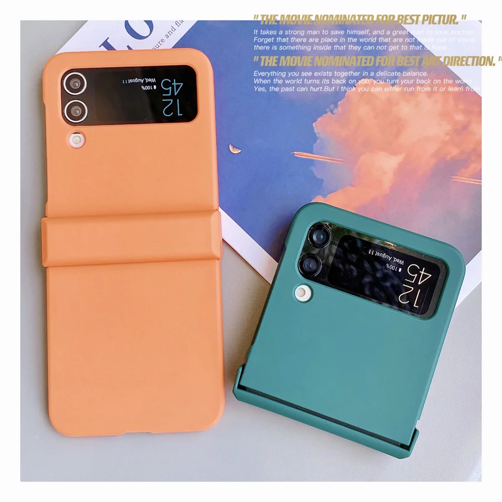 

Складной чехол для телефона из поликарбоната для Samsung Galaxy Z Flip4 Flip 4 5G Flip3 Flip 3, жесткий пластиковый защитный чехол без отпечатков пальцев