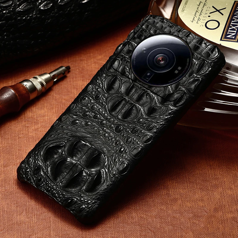

Natural Crocodile Leather phone case for Xiaomi Mi 12S Ultra 12X 11 12 Lite 11T 9T Poco X4 Pro Cover for Redmi Note 11pro