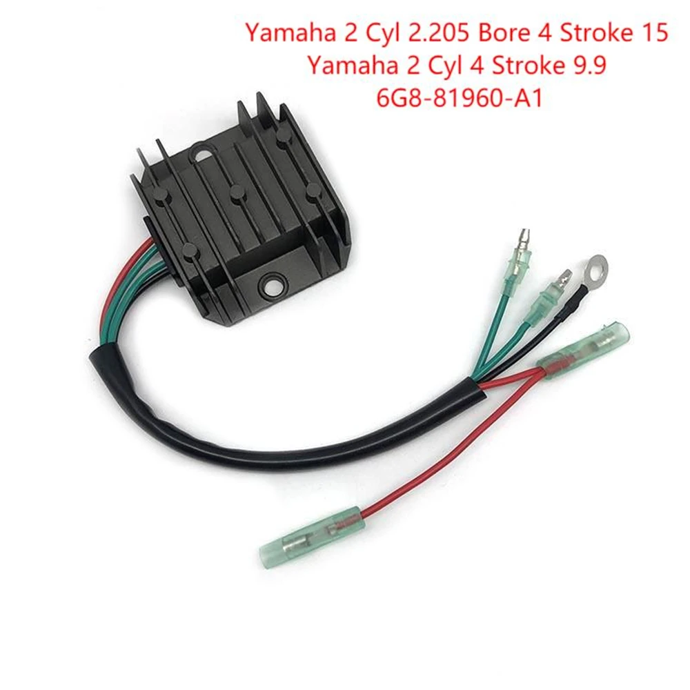 

RECTIFIER REGULATOR for Yamaha 2 Cyl 2.205 Bore 4 Stroke 15 Yamaha 2 Cyl 4 Stroke 9.9 6G8-81960-A1 Outboard 4 Stroke 9.9 15HP
