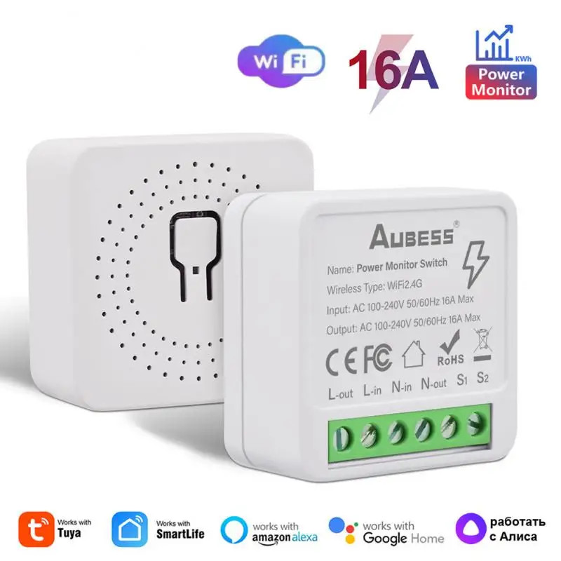 

Умный мини-переключатель с поддержкой Wi-Fi, 16 А