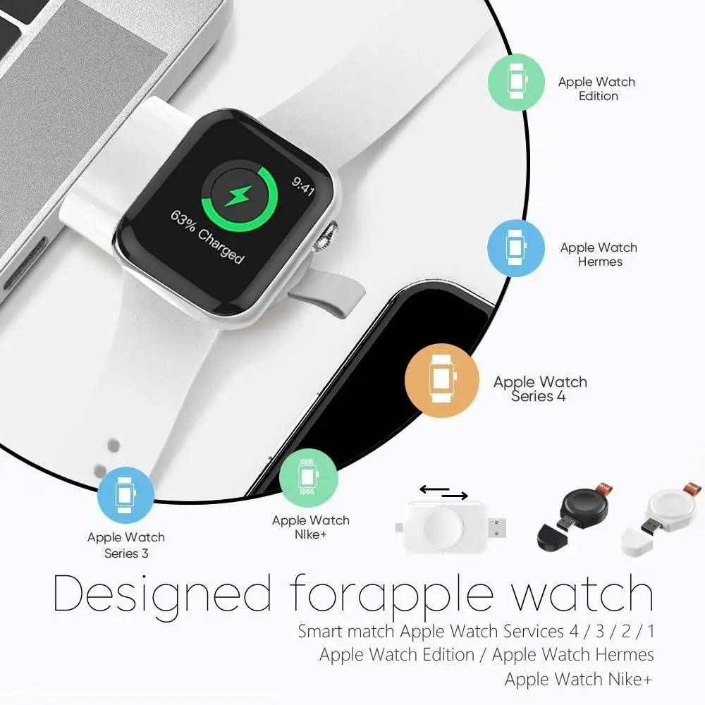 

Portable Wireless Charger For Apple Watch 7 6 5 4 3 se 1 Series iWatch Charger Accessories USB Charging Dock Station Charger