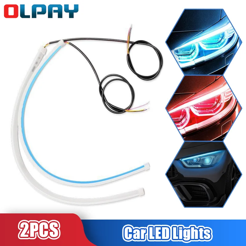 

2PCS Car LED atmosphere lights LED Daytime Running Auto Headlights Flexible Light Turn Signal Brake Flow Lights Atmosphere Lamp