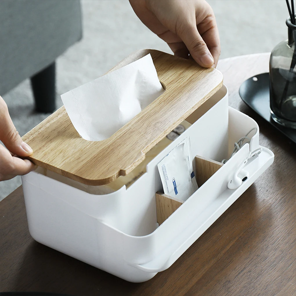 

Tissues Storage BoxNapkin Holder Paper Towel Case Multi-functional Handkerchief Office Toilet Household Organizer