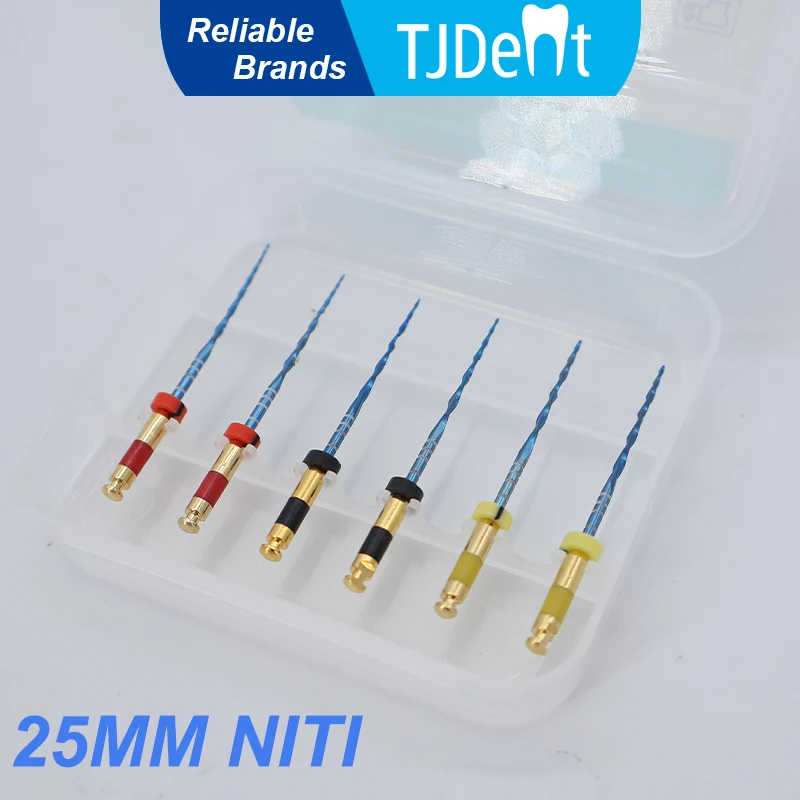 Фото TJDent Orthdent Стоматологические возвратно-поступательные синие эндодонтические файлы Двигатель NITI G-One Используйте инструменты для стоматологических инструментов с термоактивацией 25 мм №1