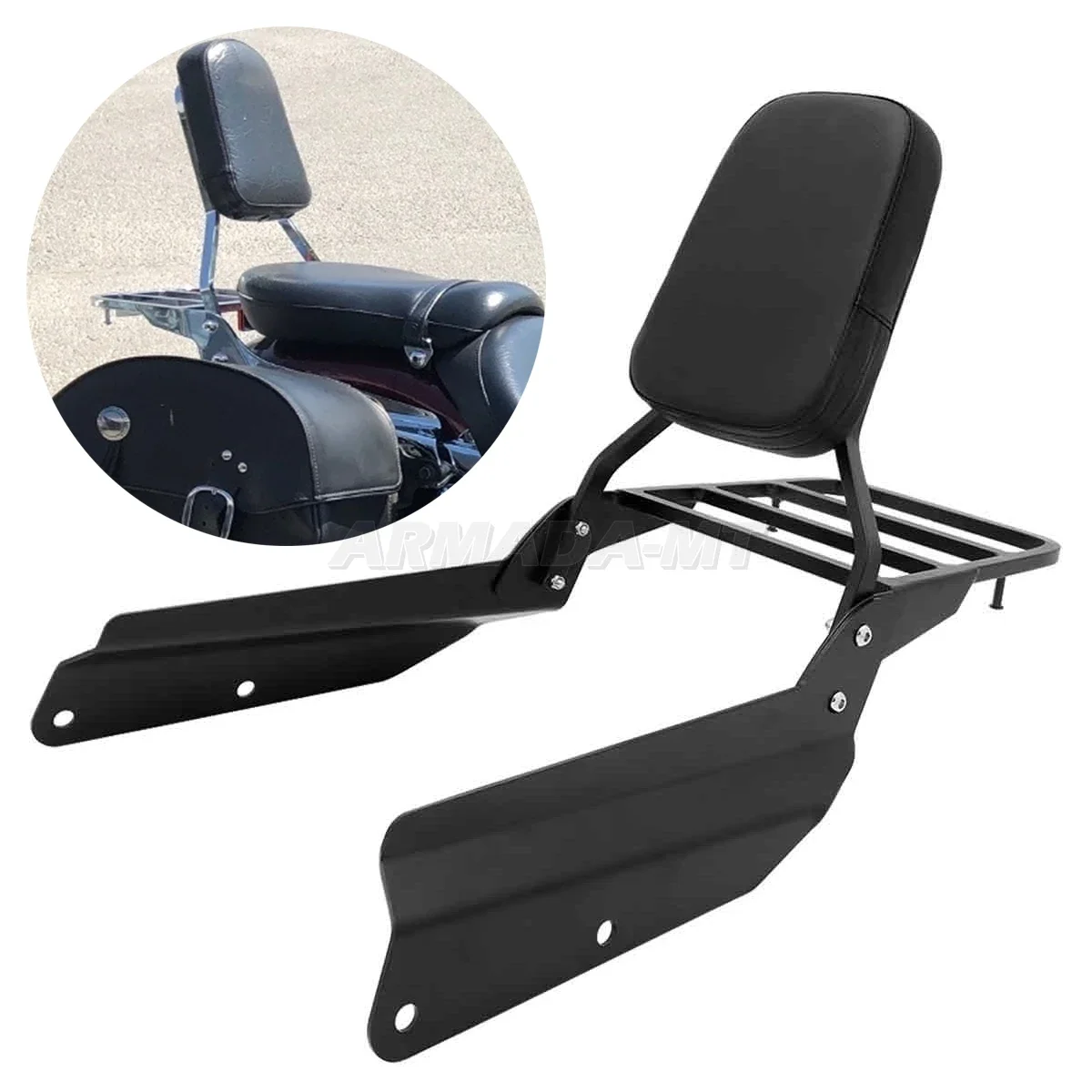 Фото Для мотоциклов Honda VTX 1300R, VTX1800R, VTX 1800S, 1300S, VTX1800N, VTX1300N: задняя спинка, багажник, подушка для пассажира. №2