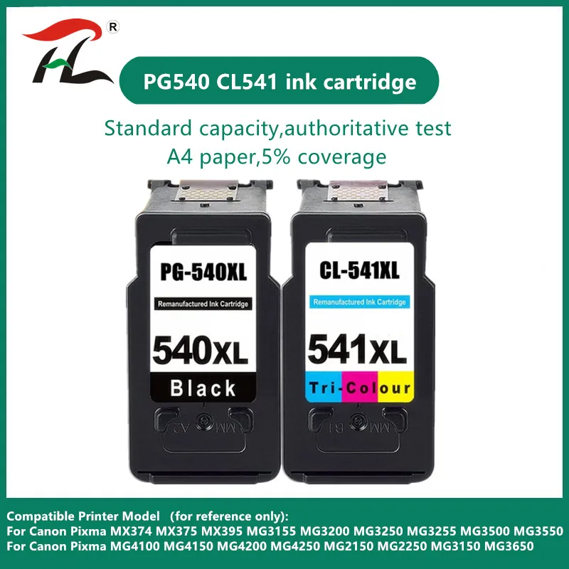 

PG540 CL541 Compatible Canon 540XL 541XL ink cartridge replacement for Pixma MG4250 MG3250 MG3255 MG3550 MG4100 MG4150 printer