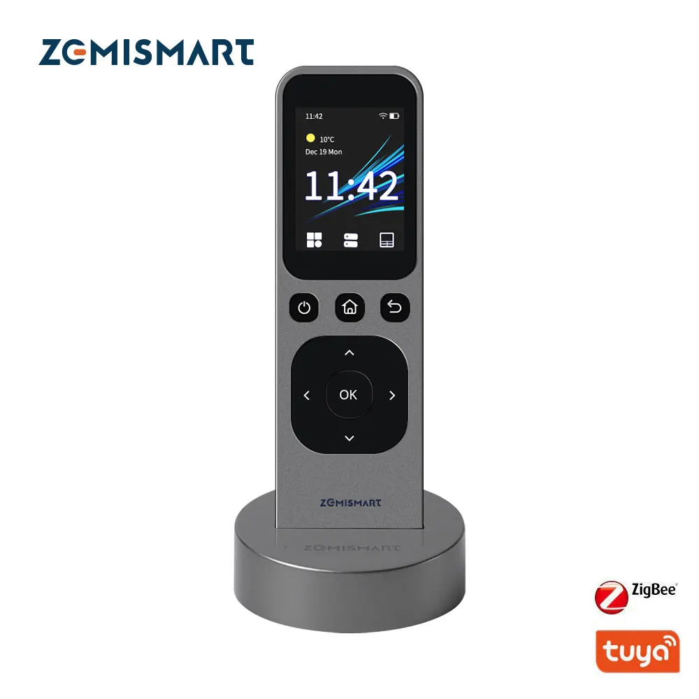 Пульт дистанционного управления Zemismart Tuya с Wi-Fi, ИК, сенсорным экраном HD и зарядным устройством