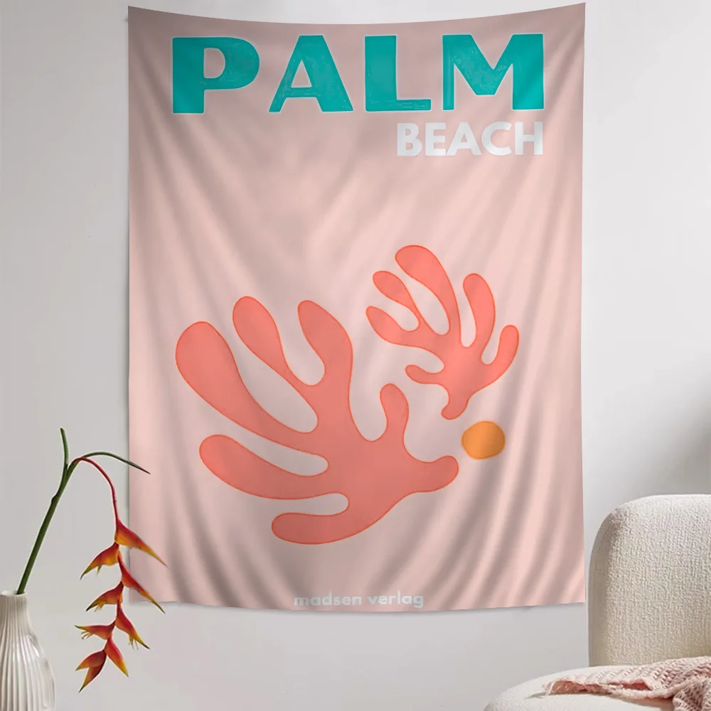 Современный Живописный Дорожный Настенный Гобелен Микано Пальма Майами Большой