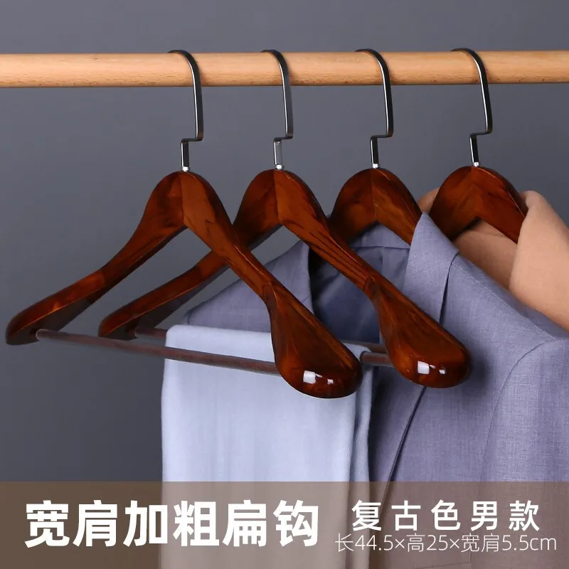 

Hangers Cabides Hanger Wooden Wide Organizer Hanger Clothes Coat Closet 5pcs Shoulder For Luxury Roupa Para Suit Suit Wardrobe