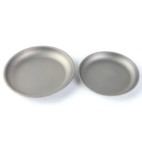 outdoor portable pure titanium fruit and vegetable plate household round titanium plate titanium tableware camping supplies