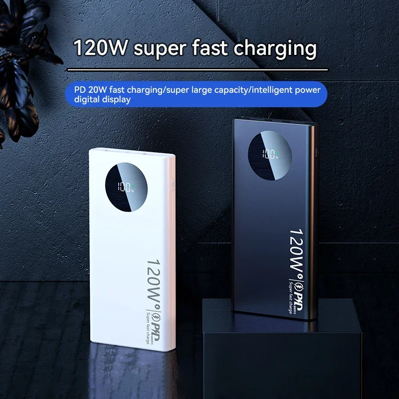 Сверхбыстрая зарядка 120 Вт 500000 МАч Power Bank большой емкости с тонким легким цифровым