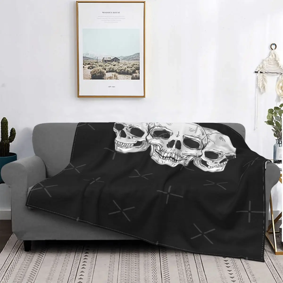 

Manta a cuadros para cama, cobertor for sofah, manta De отдых мексиканский, Dia De Los