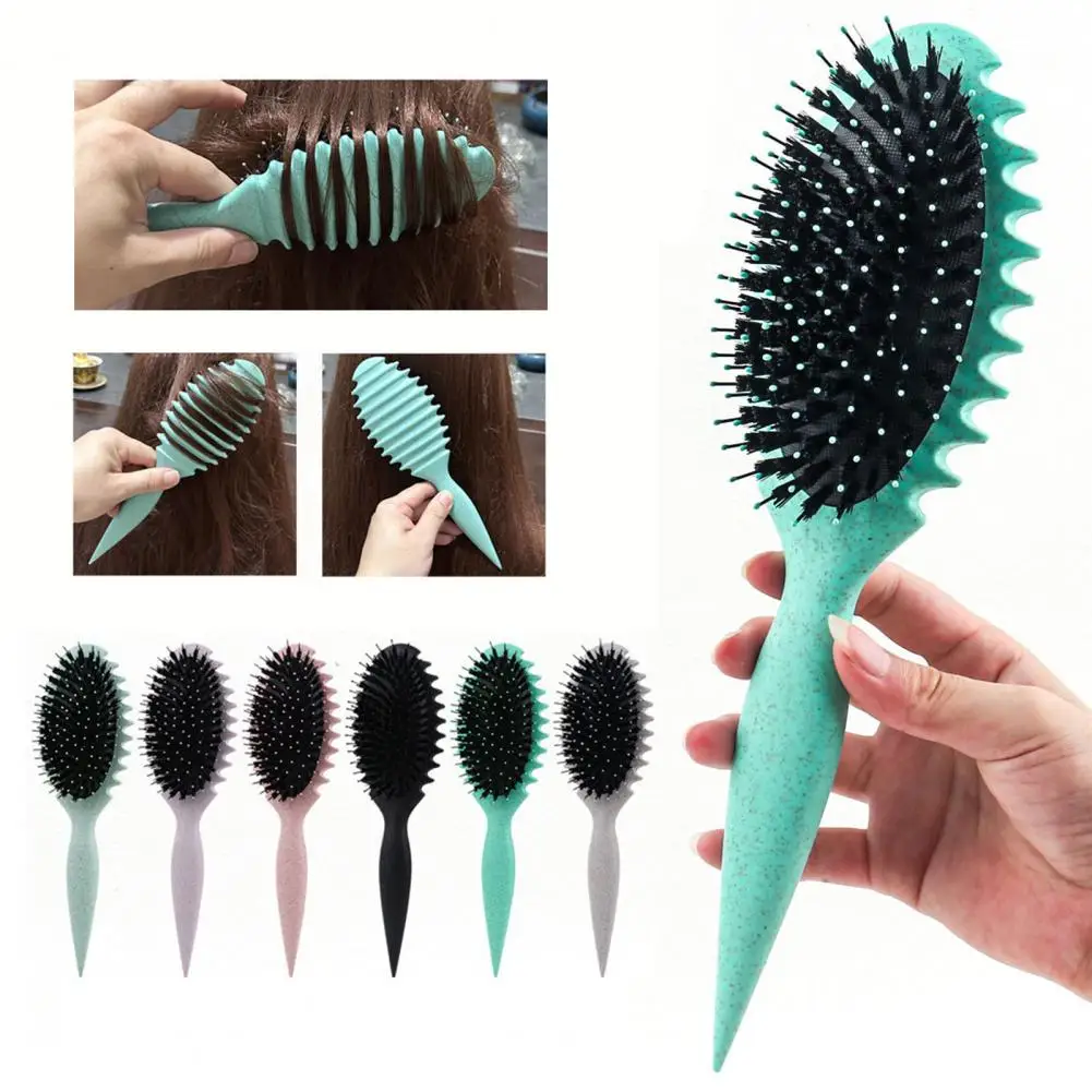 Щетка для укладки вьющихся волос с мягкой щетиной женщин Антистатический массаж