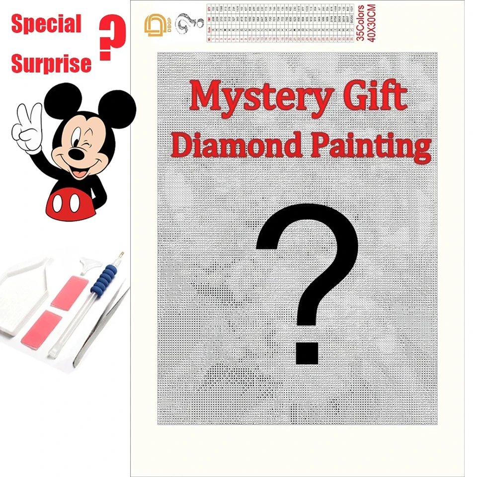 Disney Photo Custom Mystery Diamond Painting Surprise AB Diamond Embroidery Kit Mickey and Minnie Handmade DIY Home Decor Gifts