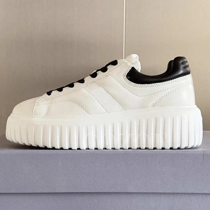 

Туфли женские с круглым носком, лоферы из натуральной кожи, на толстой подошве, маленькие, белые, для отдыха, выбор интернет-знаменитостей, осень