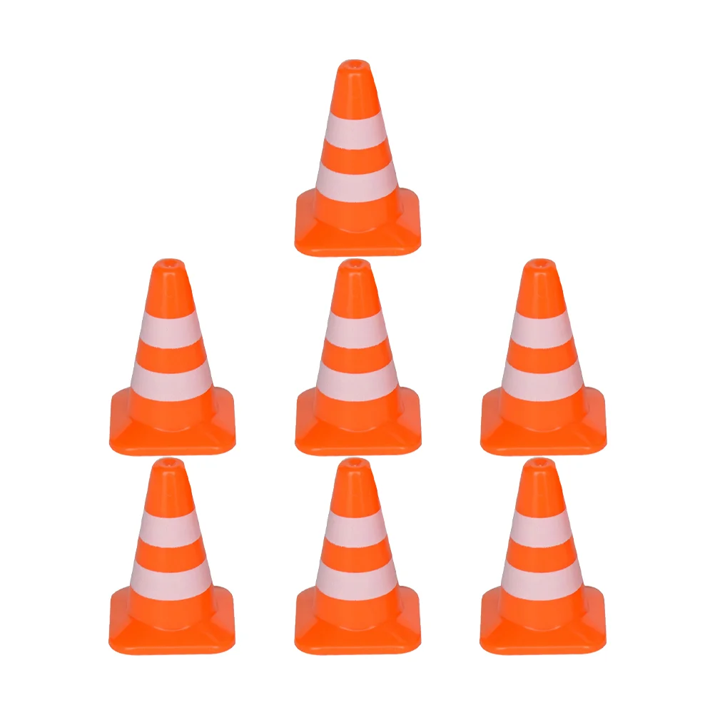 

7 Pcs Roadblock Sand Table Model Squiz Toys Mini Traffic Cones Parking Cone Traffic Road Cones Abs Play Traffic Signs Fitness