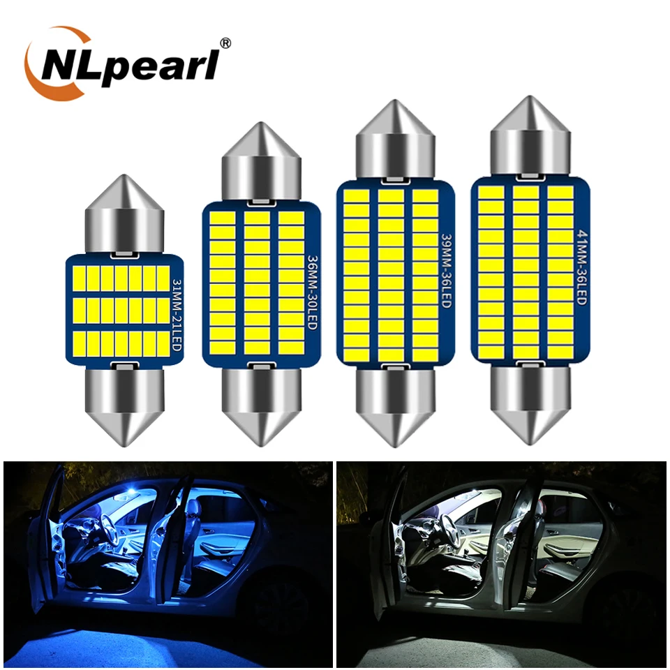 СВЕТОДИОДНАЯ Гирлянда NLpearl C10W C5W 3014 SMD 2 шт. 31 мм 36 39 41 для автомобильного номерного