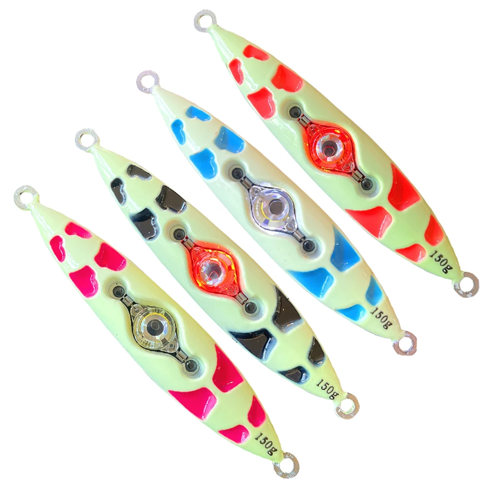 

Приманка для джиггинга с железной пластиной, Тонущая, медленно светящаяся приманка для рыбной ловли, 150 г, 16 см, приманка с железной пластино...